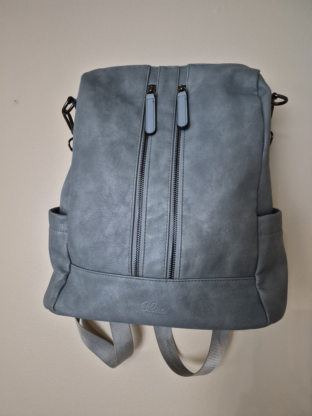 CLUCI Light Blue Convertible Backpack Purse Faux Leather